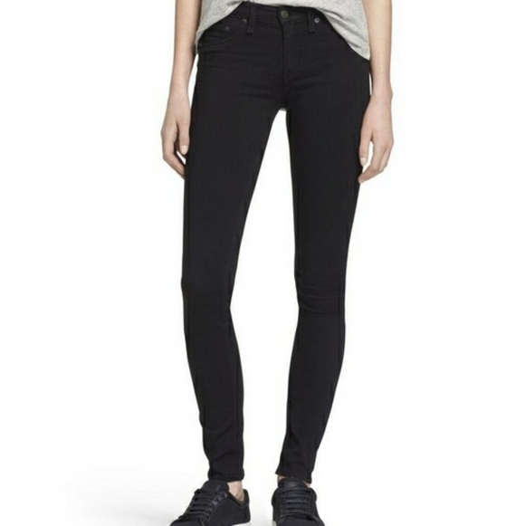 Rag & Bone | The Plush Legging Jean in Black - Picture 5 of 14